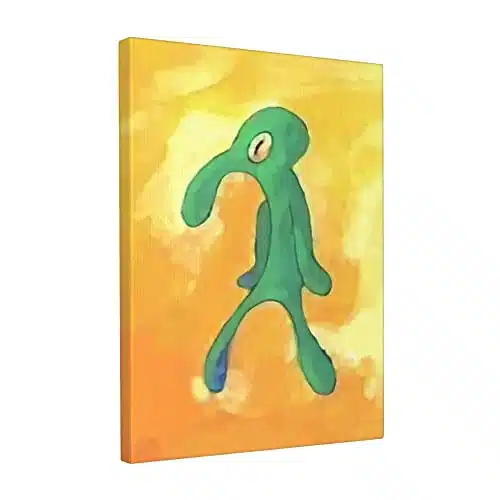 Bold and Brash Squidward Painting Wall Art Home Decorations Canvas for Bedroom Office Room Decor Home Decorations Accessories Gift for Men Women (xinches)