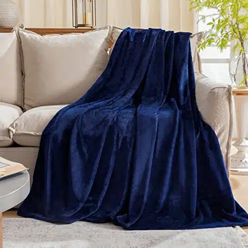 Fleece Plush Throw Blanket Navy Blue(by Inches),Super Soft Fuzzy Cozy Flannel Blanket for Couch Sofa.Microfiber Blanket Lightweight