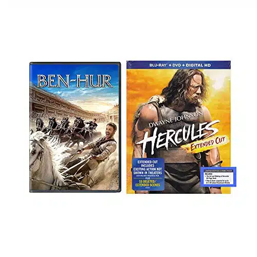 Action double feature Hercules Blu ray  Ben Hur 'A Tale Of The Christ' + DVD + Digital Copy Dwayne Johnson  Jack Huston and Toby Kebbell