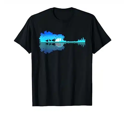 Guitar Lake Shadow Love Guitar Musician T Shirt
