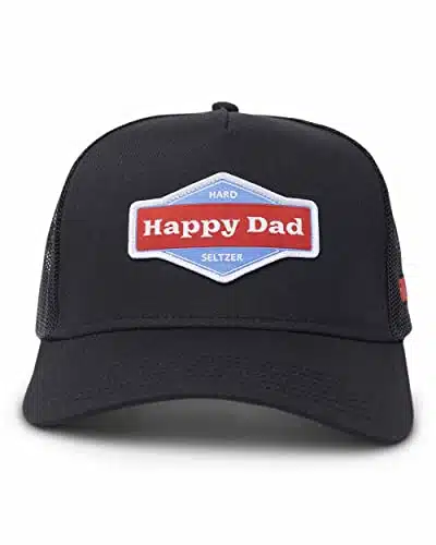 Happy Dad Trucker Hat, Black, Trendy Mens Hats with Breathable Mesh Back, Adjustable Snap Closure, Birthday Gifts for Men and Women, Full Send Logo Snapback Cap