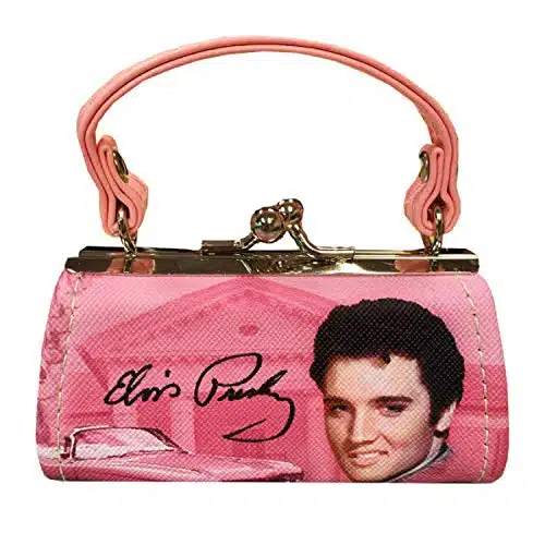 Midsouth Products Elvis Presley Mini Purse Pink with Guitars, Small