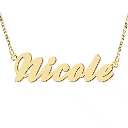 Nicole Name Necklace Personalized Engraved Name Pendant for Womens Friends Christmas Gift