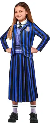 Rubie's Girl's Wednesday Nevermore Student Academy Uniform Costume, Blue, Large
