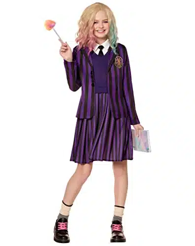 Spirit Halloween Wednesday Kids Enid Sinclair Dress Costume   L  Officially Licensed  Wednesday Costumes  Group Costumes