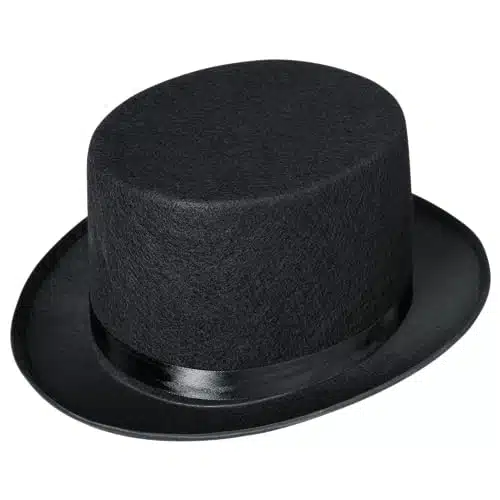 Spooktacular Creations Black Top Hat, Deluxe Black Magician Top Hat, Tall Victorian Top Hats for Adults, Kids, Halloween Costume Accessory, Role Play