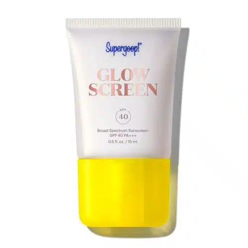 Supergoop! Glowscreen (SPF )   fl oz   Glowy Primer + Broad Spectrum Sunscreen   Adds Instant Glow   Helps Filter Blue Light   Boosts Hydration with Hyaluronic Acid, Vitamin B& Niacinamide