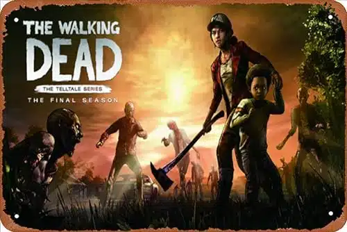The Walking Dead Season Clementine Telltale Game Retro Plaque Metal Tin Sign Vintage Poster for Home Bar Coffee Wall Decor xInch Gifts