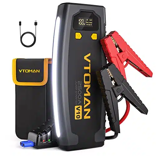VTOMAN VJump Starter, A for L Gas and L Diesel Engine with PD Two Way Quick Charge, Car Battey Charger Jump Box Portable, V Auto Battery Booster Power Pack with Jumper Cable WorkLight