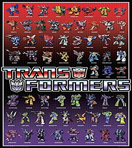 buyartforless The Transformers Cast Characters xArt Print Poster Wall Decor Movie TV Series Science Fiction, Multicolor