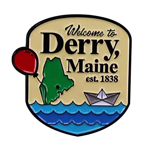 Cartoon Metal Enamel Pin Welcome to Derry Badge Fictional Town Brooch Fashion Badge Pin for DIY for Dresses, Suits, Bags, Backpacks Decorations