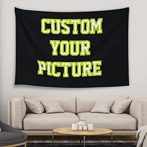 JINJUREN Custom Tapestry Upload Images Banners and Signs Customize For Bedroom  inch Horizontal
