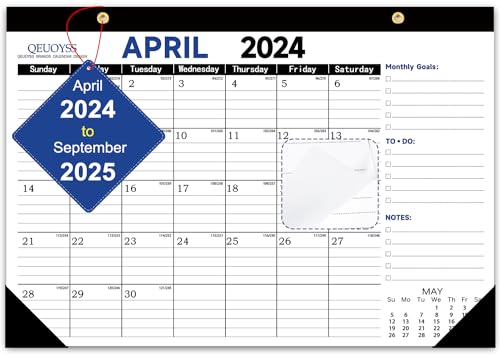 QEUOYSS Desk Calendar April to September , Desk Calendar onths x Perfect for Home, School or Office
