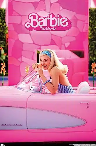 Trends International Mattel Barbie The Movie   Barbie Car Wall Poster, x , Unframed Version