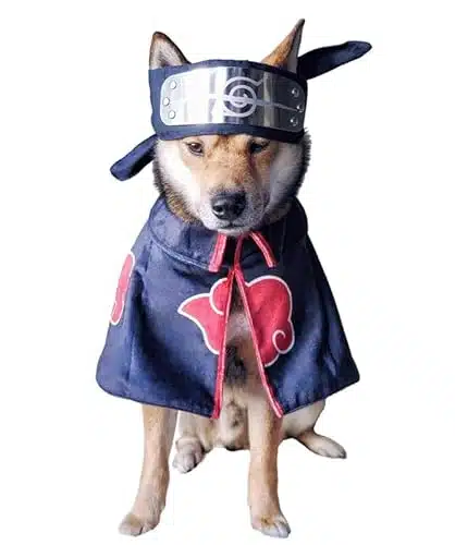 ChoChoCho Anime Cosplay Ninja Costume, Dog Costume & Cat Costume for Halloween, Ninja Cloak for Dogs and Cats, Anime Plush Robe, Halloween Costume & Halloween Outfits for Dogs