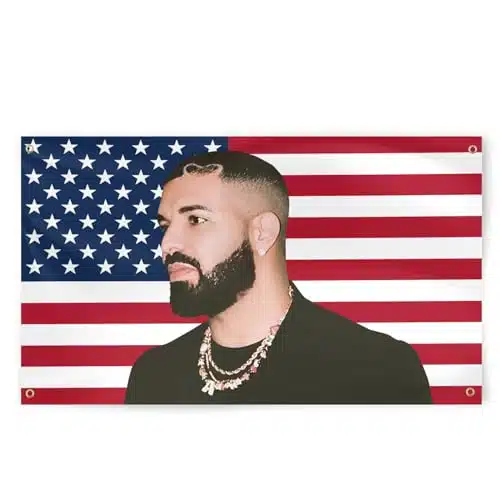 Drake Flag Drake Tapestry American Banner,xFunny House Banner with Brass Grommets for College Dorm Decor, Outdoor, Gift, Indoor, Garage, Home,House