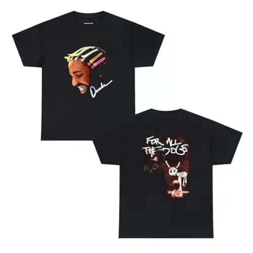 Drake for All The Dogs Alternative Graphic T Shirt   Heavy Cotton Quality  Big As The What Tour IAAB Merch  Adonis (US, Alpha, Small, Regular, Regular, Black)