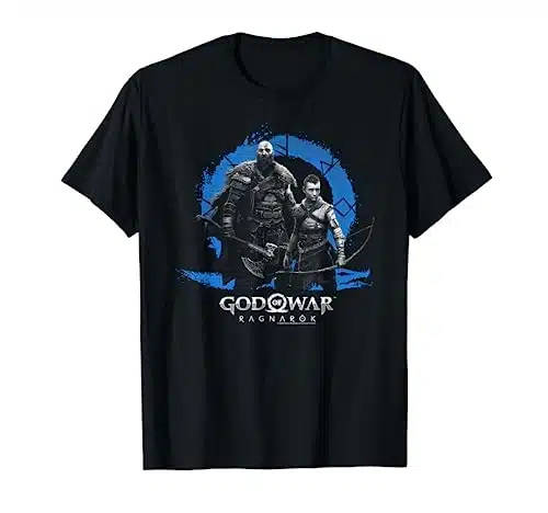 God of War Ragnarok Icon with Kratos and Atreus T Shirt