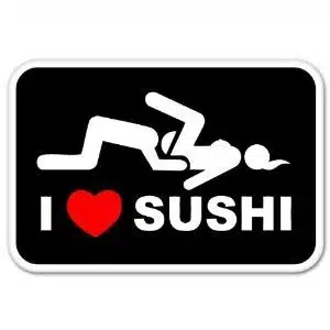 I Love Sushi Adult Funny car Bumper Sticker Window Decal x