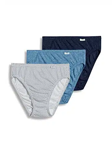 Jockey Women's Underwear Plus Size Elance French Cut   Pack, Deep Blue HeatherDeep Blue DotSea Blue Heather,