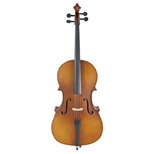 LYKOS Acoustic Cello + Case + Bow + Rosin Wood Color Beautiful Varnish Finishing (Matte Golden)