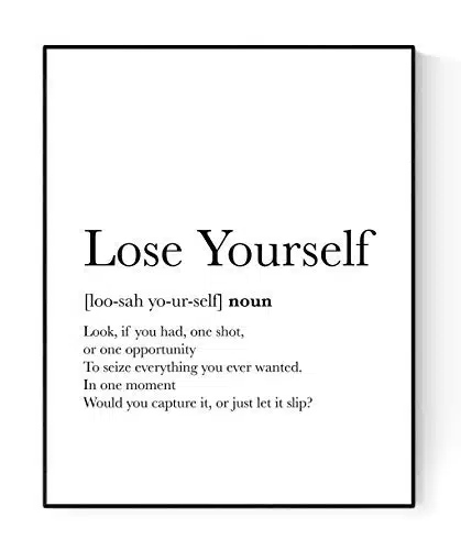 Lose Yourself Lyrics Poster  Eminem Hip Hop  Rap Music Art Print (x)
