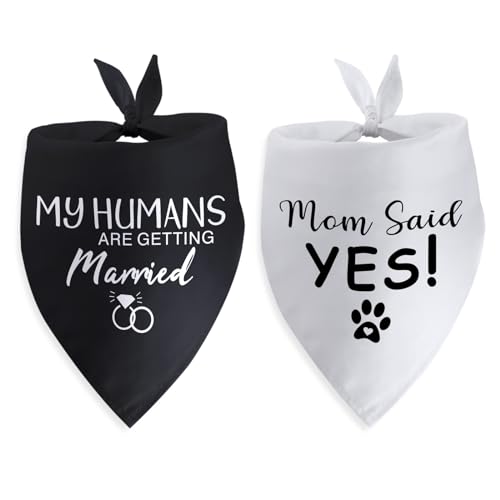 My Humans are Getting Married Mom Said Yes Dog Bandana Dog Wedding Bandana Dog Engagement Bandana Wedding Engagement Photo Prop Pet Scarf Accessories for Dog Lovers Gift