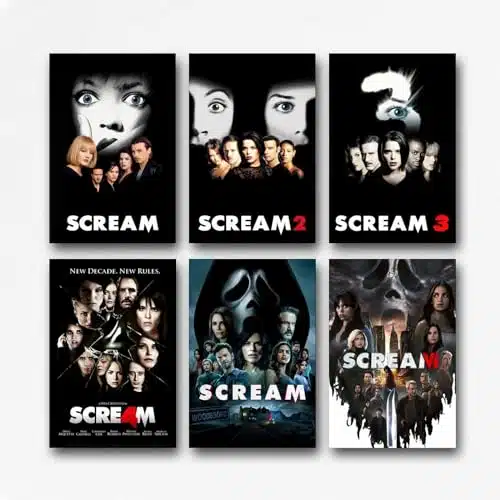 Scream Set of Posters Vintage Horror Movie Poster s Canvas Wall Art Room Aesthetic Decor Posters xinch(xcm)