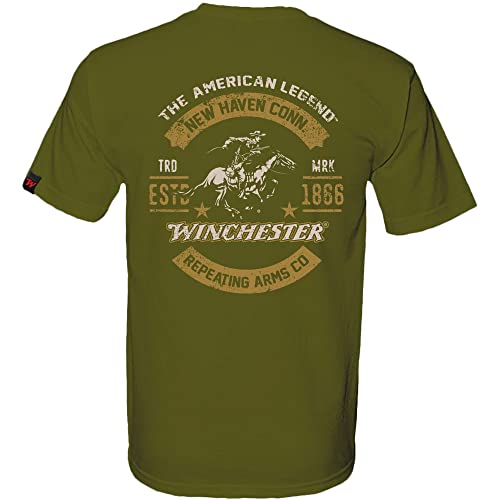 The American Legend Winchester USA T Shirts for Men Military Green