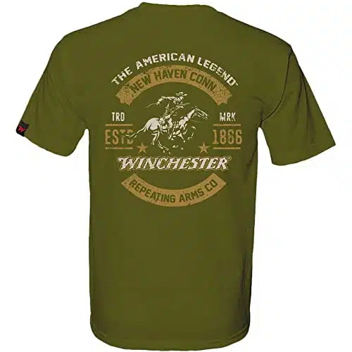 The American Legend Winchester USA T Shirts for Men Military Green