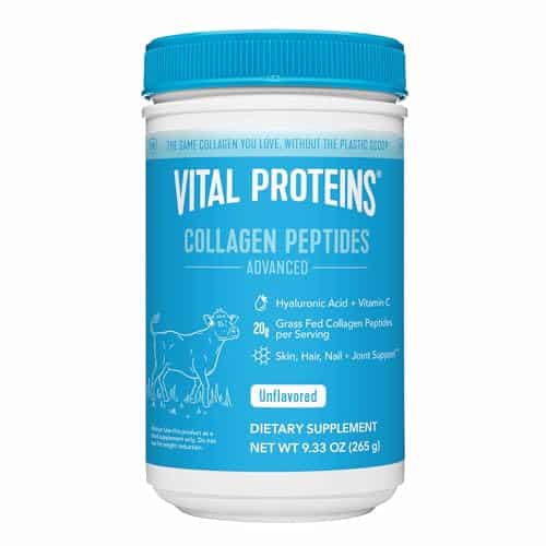 Vital Proteins Collagen Peptides Powder, with Hyaluronic Acid and Vitamin C, Unflavored, Ounce