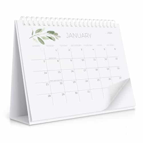 Aesthetic Small Desk Calendar with Stickers   Runs from October until June   Beautiful Flip Desktop Calendar for Easy Organizing
