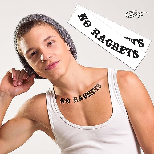 FashionTats No Ragrets Temporary Tattoos (Pack)  Skin Safe  MADE IN THE USA  Removable