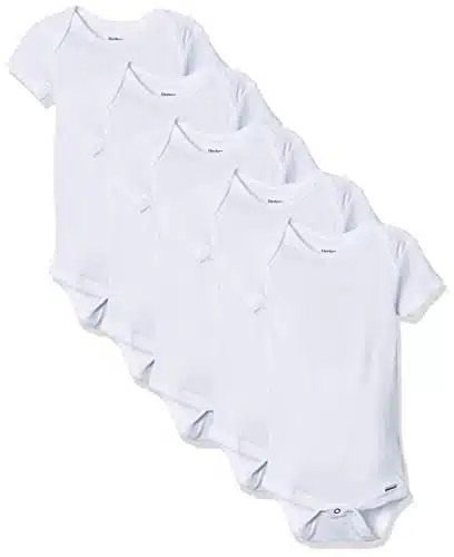 Gerber Baby Pack Solid Onesies Bodysuits, White, onths