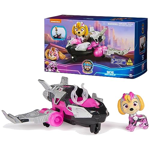 Paw Patrol The Mighty Movie, Airplane Toy with Skye Mighty Pups Action Figure, Lights and Sounds, Kids Toys for Boys & Girls +