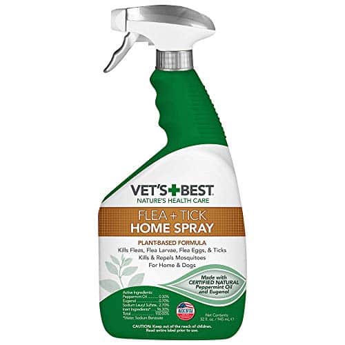 Vet's Best Flea and Tick Home Spray   Dog Flea and Tick Treatment for Home   Plant Based Formula   Certified Natural Oils,Green   oz