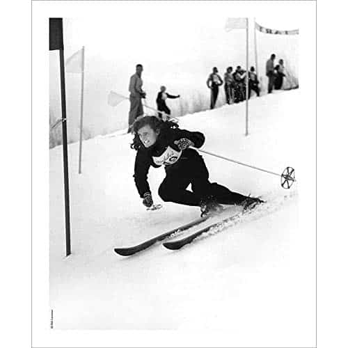 Vintage Ski World Andrea Mead Lawrence Winning the Sun Valley Race Ski Photo Lodge Decor Wall Art s Olympian Sun Valley, Idaho, Black & White   x in. Available in sizes and Se