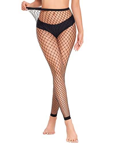 Avidlove Footless Fishnet Tight High Waisted Fishnet Stockings Fishnet Leggings Black