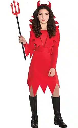 SUIT YOURSELF Devious Devil Halloween Costume for Girls, Medium, Includes Dress, Headband, Collar